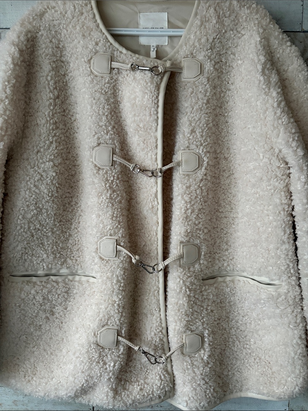 Avec Les Filles Sherpa jacket Anthropologie cream bouclé - Picture 4 of 12